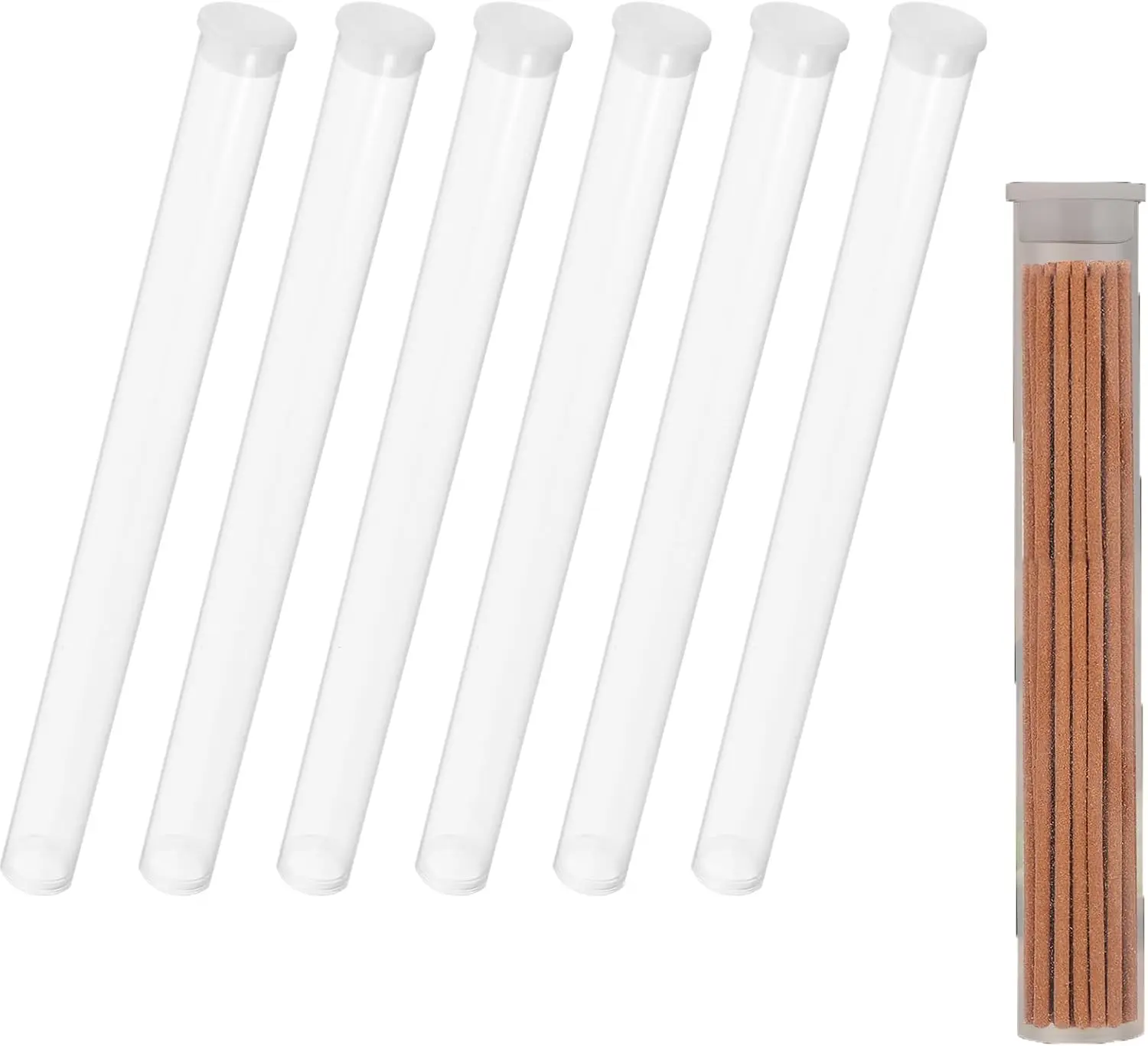 Plastic Clear PVC Tube Transparent Storage Empty Cartridges Tube Packaging with White Caps 12x100mm-Bead Craft Supply 100PACK
