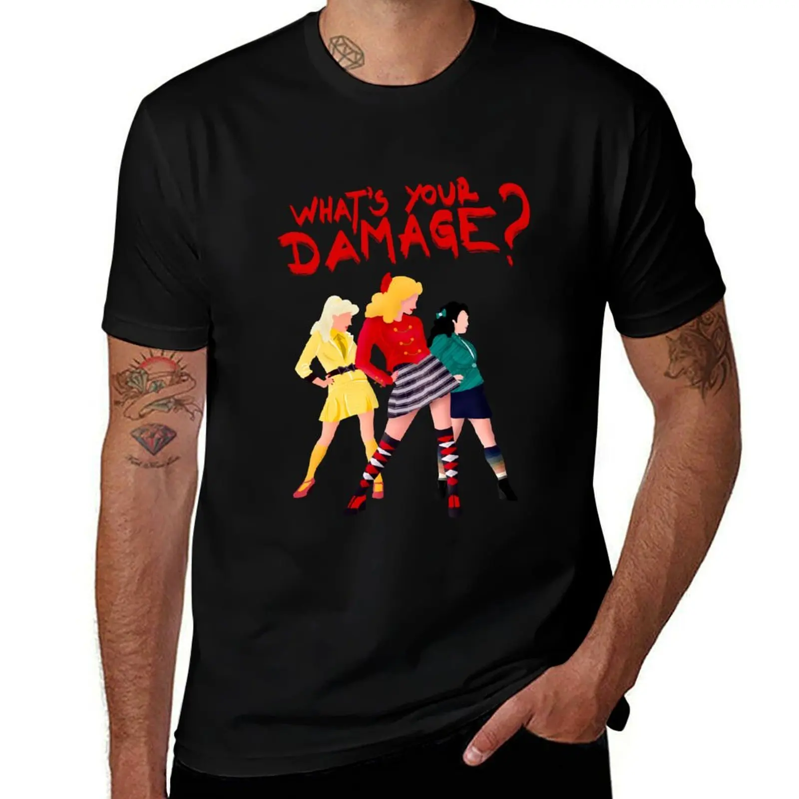 What’s your damage? T-Shirt Stain Resistant Casual Tee T-Shirt
