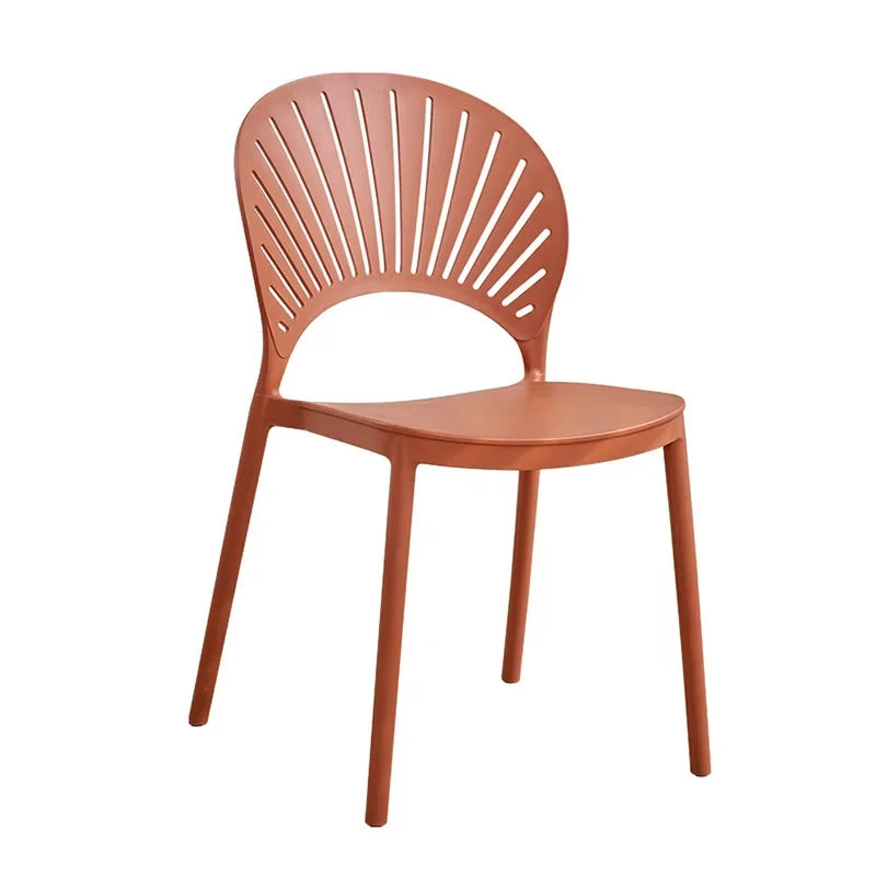 molding hollow out, backrest PP plastic chair, dessert milk tea snack bar, stackable dining chair plastic chair 5 pieces