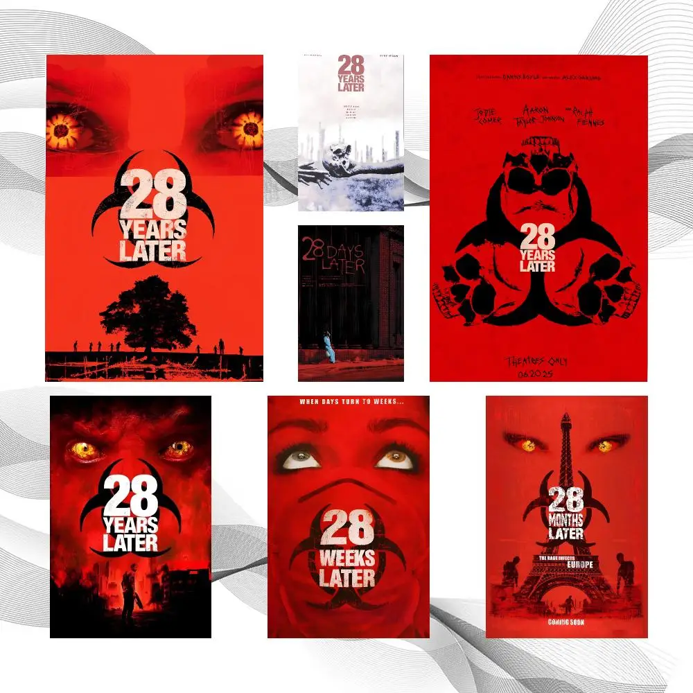 Movie Horror 28 Years Later Poster Peel And Stick Wall Art Self Adhesive PP Waterproof Wall Decor Living Room Bedroom Gift