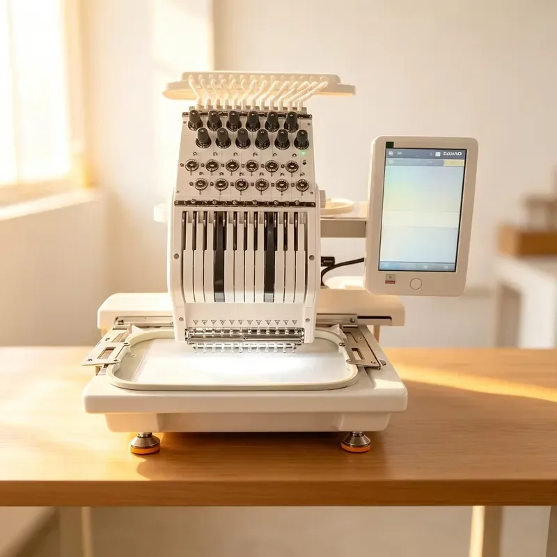12-Pin high-speed embroidery machine with ceramic wire guide, smooth operation