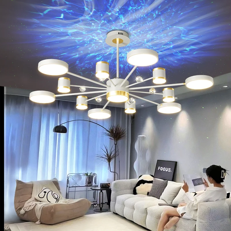 Living Nordic Room Chandeliers Luxury Creative Northern Lights Atmosphere Lamp Modern Minimalist Combination Whole House Package