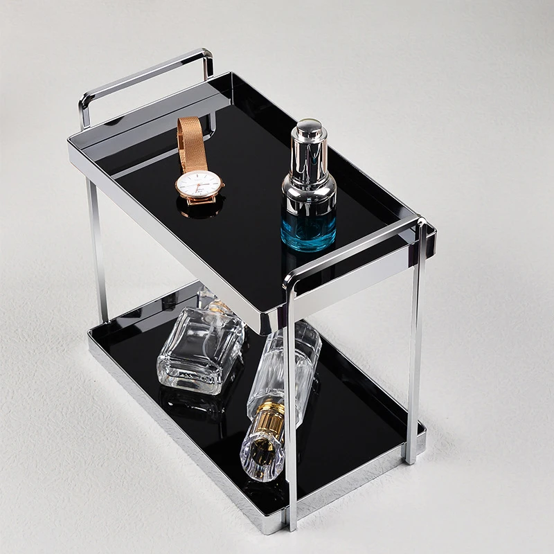 

Furniture for small-sized apartments Stainless Steel Perfume Rack - Multiroom Storage for Makeup & Kitchen Essentials"