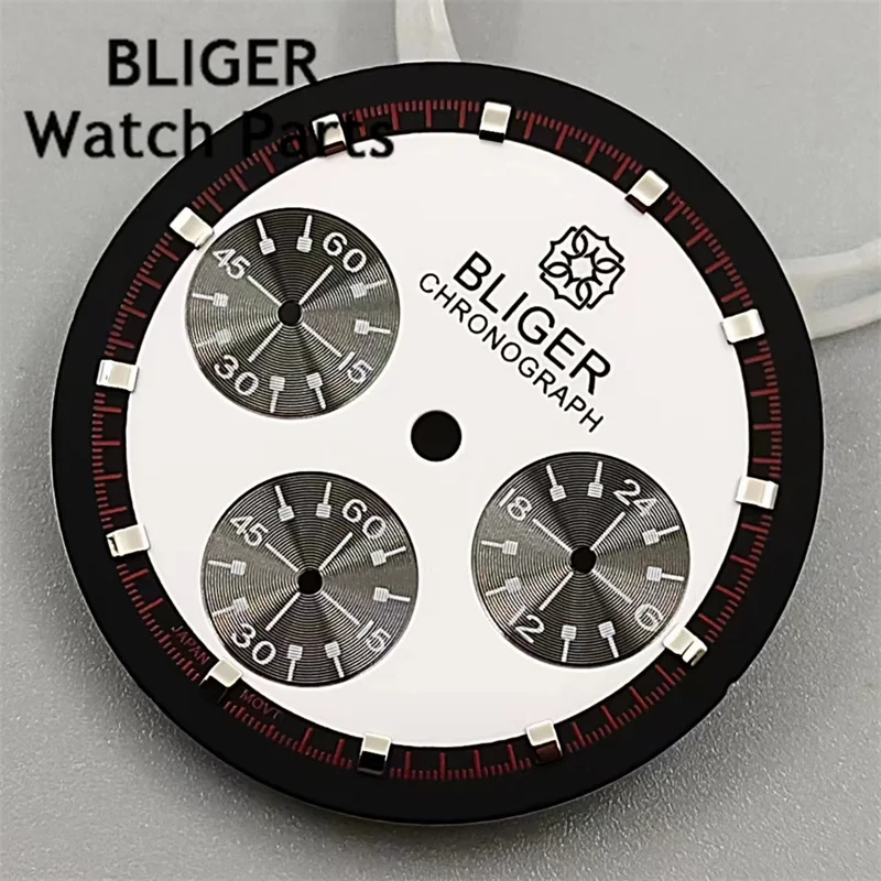 Часы BLIGER VK63 с кварцевым механизмом, 30,1 мм, белый и черный циферблат, Сменные аксессуары