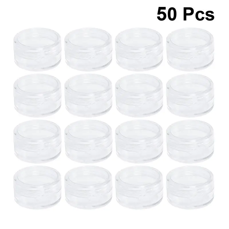 

50pcs Clear Cream Jar Mini Bottles Containers Pot Travel Small Covers Clear Plastic Jars With Lids For Balm 5g