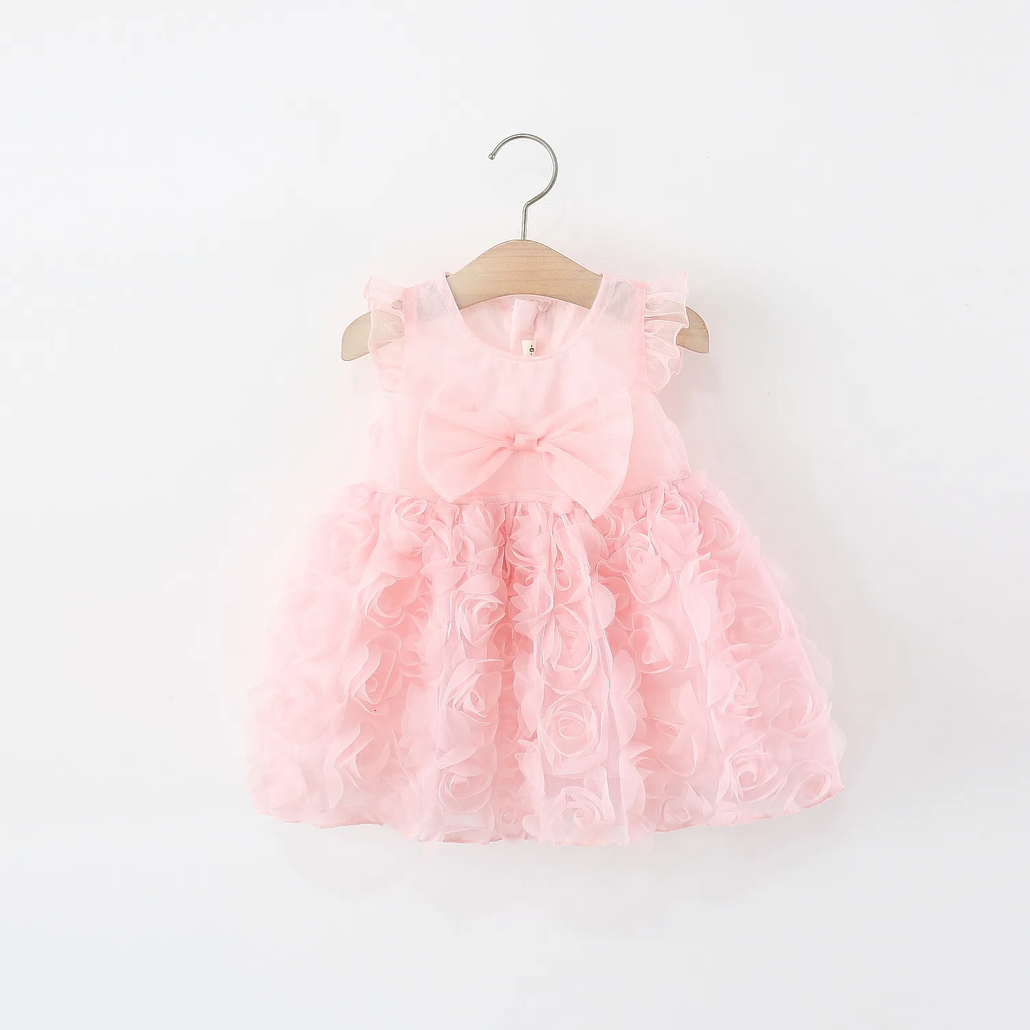 Summer New Sweet Bow Baby Girl Princess Dress, Red Rose Skirt Children\'S Sleeveless Clothes (9 Months -3 Years Old)