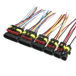 1/2/3/4/5/6Pin AMP Superseal Waterproof Connector Male and Female harness 0.75mm² (18AWG) 14CM  282079-1 282080-1 282087-1