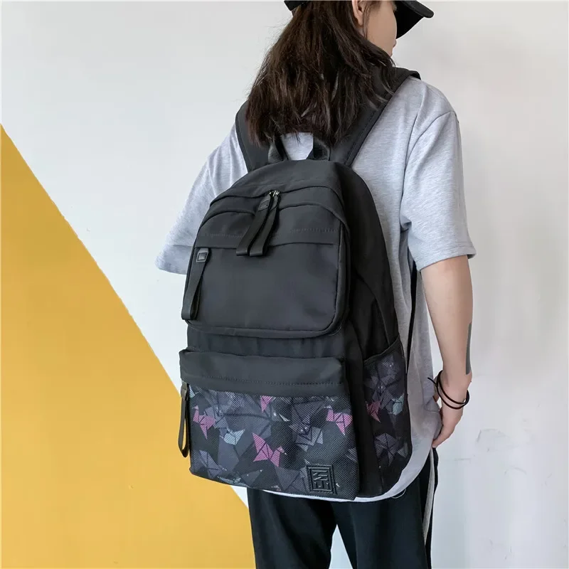 Tas sekolah motif, tas sekolah motif versi Korea, baru, Multi guna, ransel perjalanan santai, tas siswa sekolah