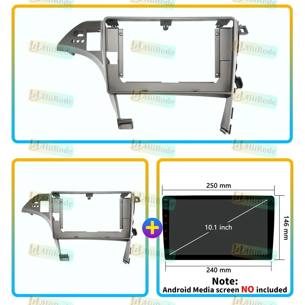 Hiirode Car Android Radio Stereo Player Frame Fascia For Toyota Prius XW30 2009-2015 Panel Power Cable Wiring Harness Canbus