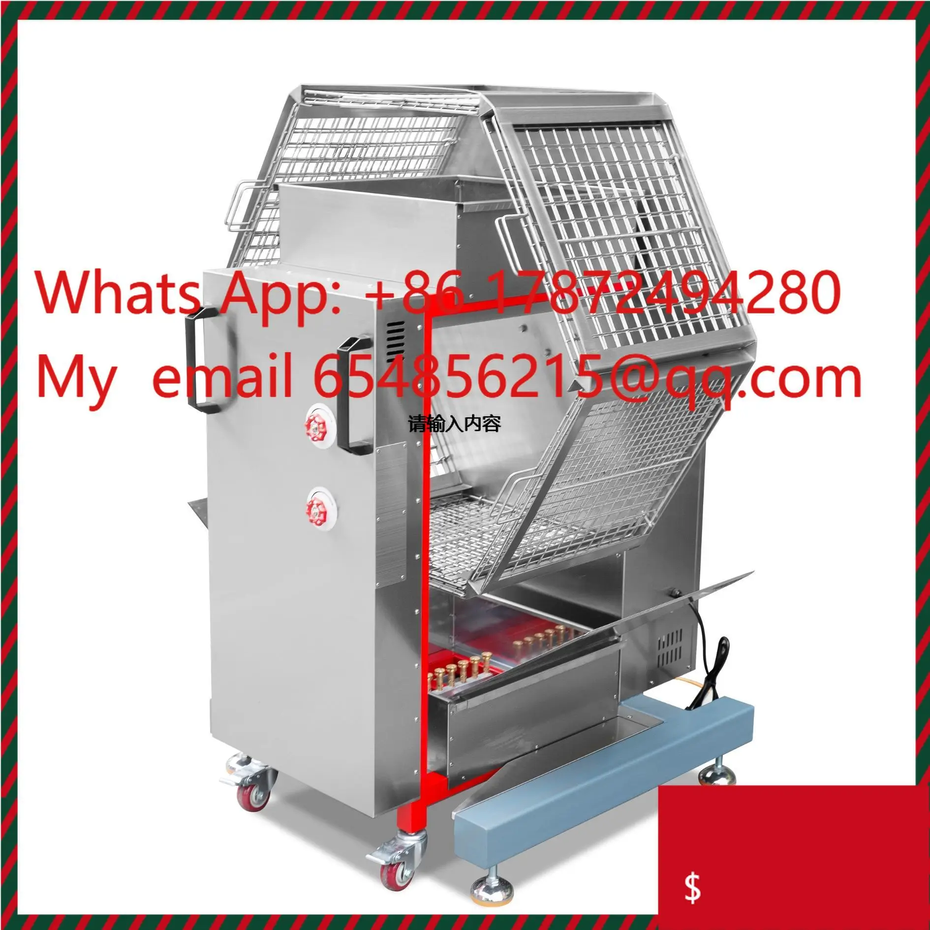 High Quality  Charcoal Chicken Rotisserie Oven with Large Capacity Sale Whole Chicken Grill Seasoning Processing Machine