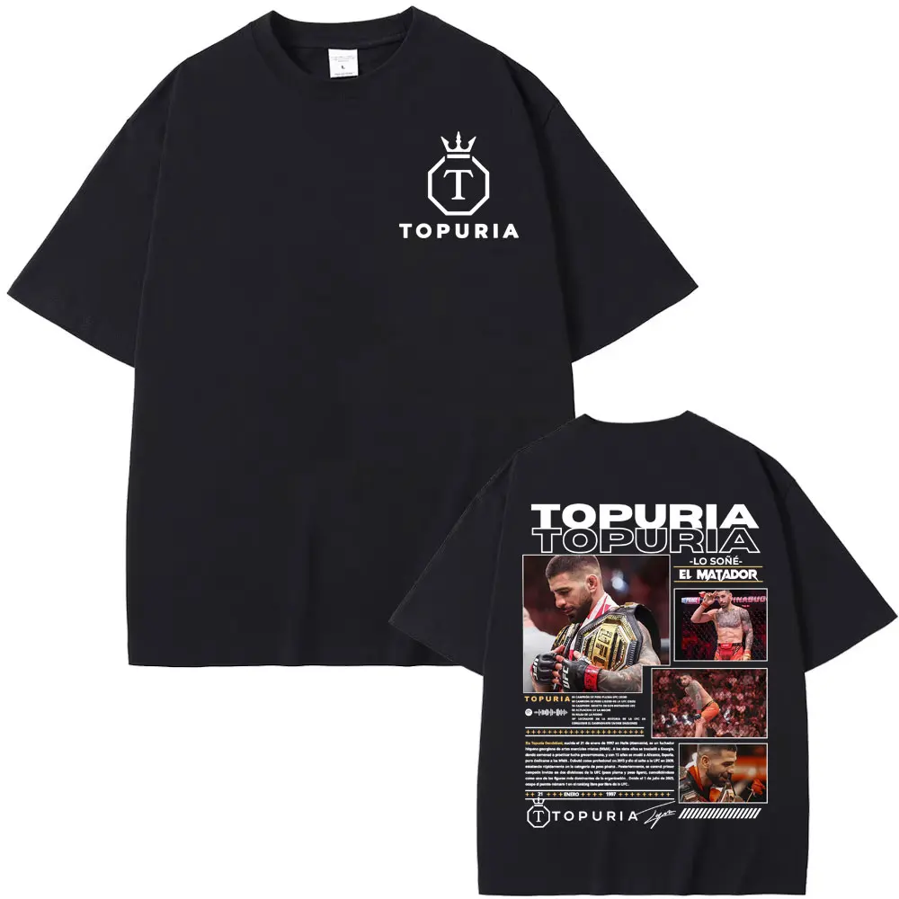 Men's Clothing Fashion Gothic Oversized Shirts El Matador Ilia Topuria Vintage Graphic T Shirt Man Summer Tops Comfort T-shirt