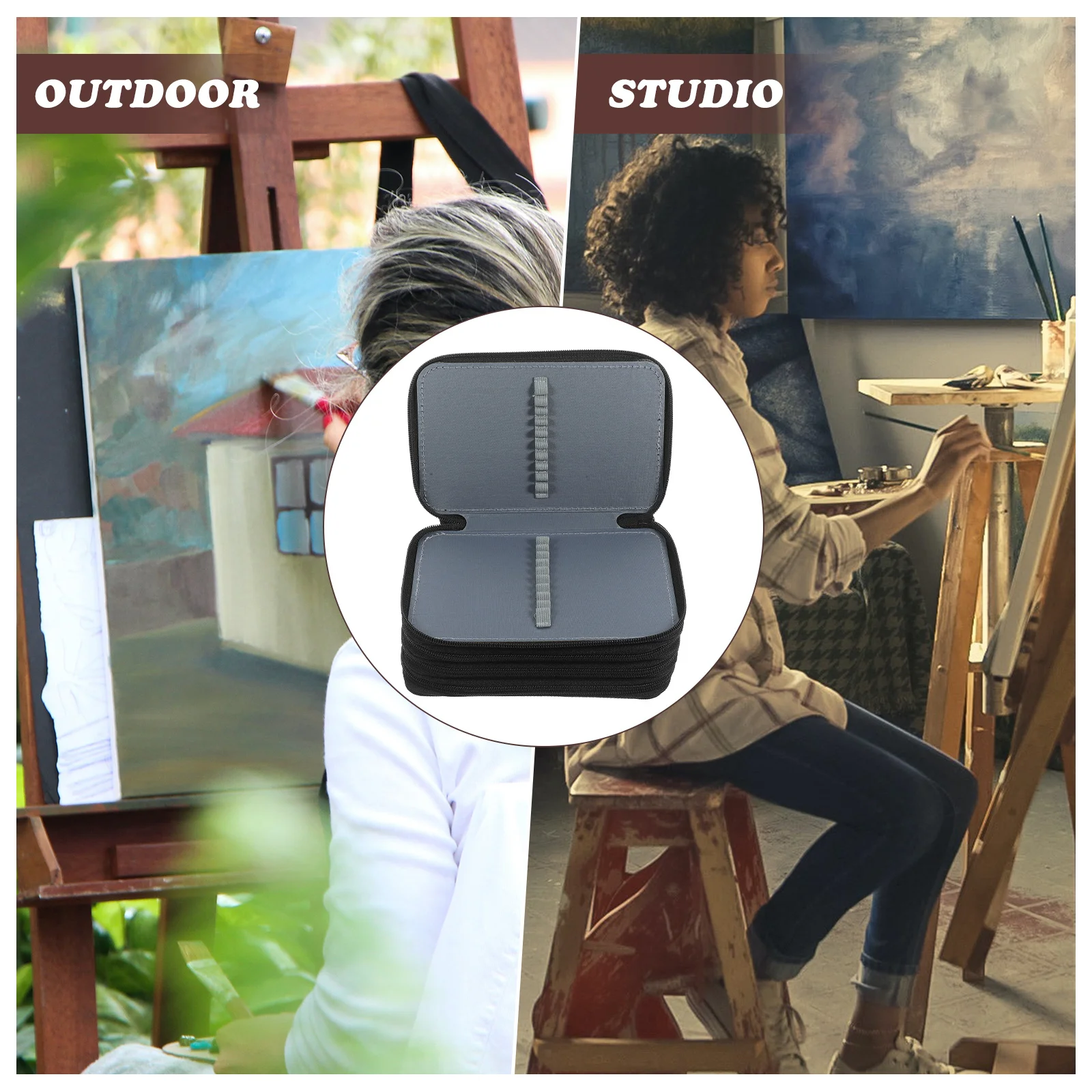 

Layered Large Capacity Stationery Bag Multi-Layers Oxford Cloth Zipper Pencil Case Organizer Pencil Pouch Student Supplies