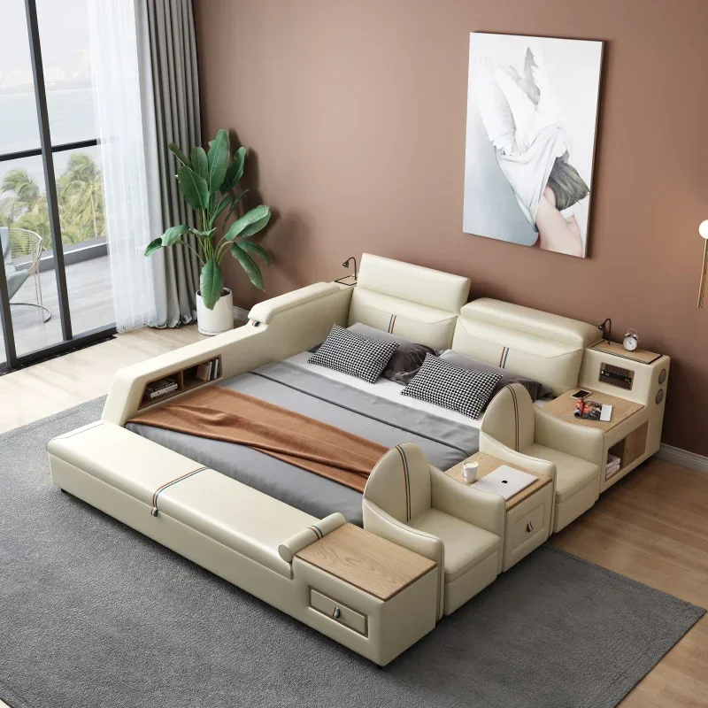 

bed modern simple multifunctional 1.8m double storage