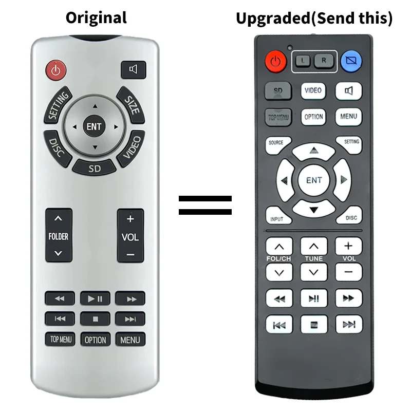 Replacement Remote Control Compatible with Toyota Alphard Vellfire Prado Rear Entertainment DVD