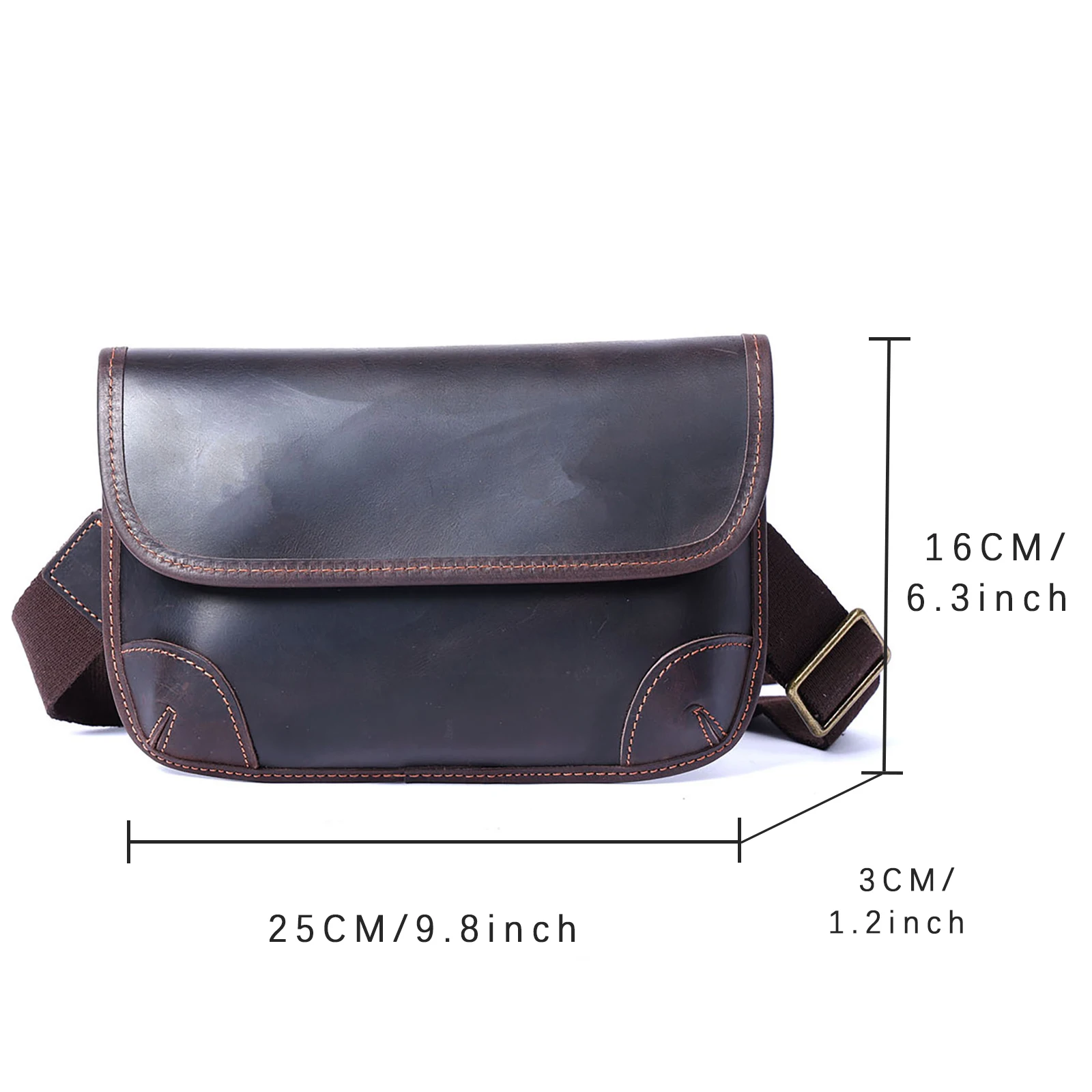 S. Arbeiter Echt leder Herren Umhängetasche, Umhängetaschen einfache Mode Rindsleder Tasche, Crazy-Horse Leder lässig Vintage-Stil – Detail 6