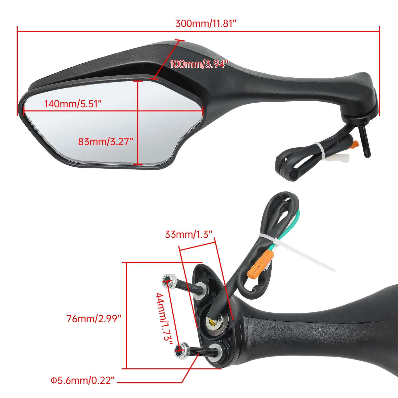For Honda CBR1000RR CBR 1000 RR 2008-2016 2009 2010 201 A Pair of Motorcycle Rear View Side Mirrors with LED Turn Signal Light