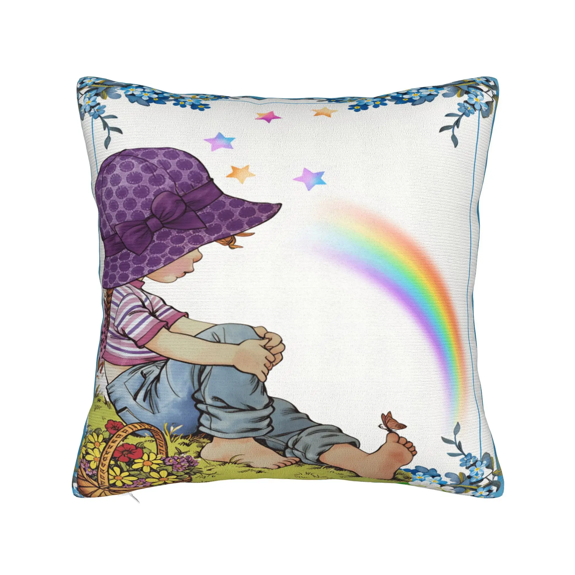 Art Sarah Kay Swing Girl Pillow Cover  Comfy Cushion Cover Fashion Pillow Case For Sofa Couch Bed Living Room