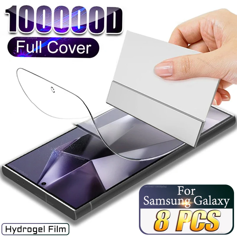 8Pcs Hydrogel Film Für Samsung Galaxy S25 S24 S23 S22 S21 S20 Ultra Screen Protector Hinweis 20 9 S10 a35 A54 A36 A15 A26 5G Film