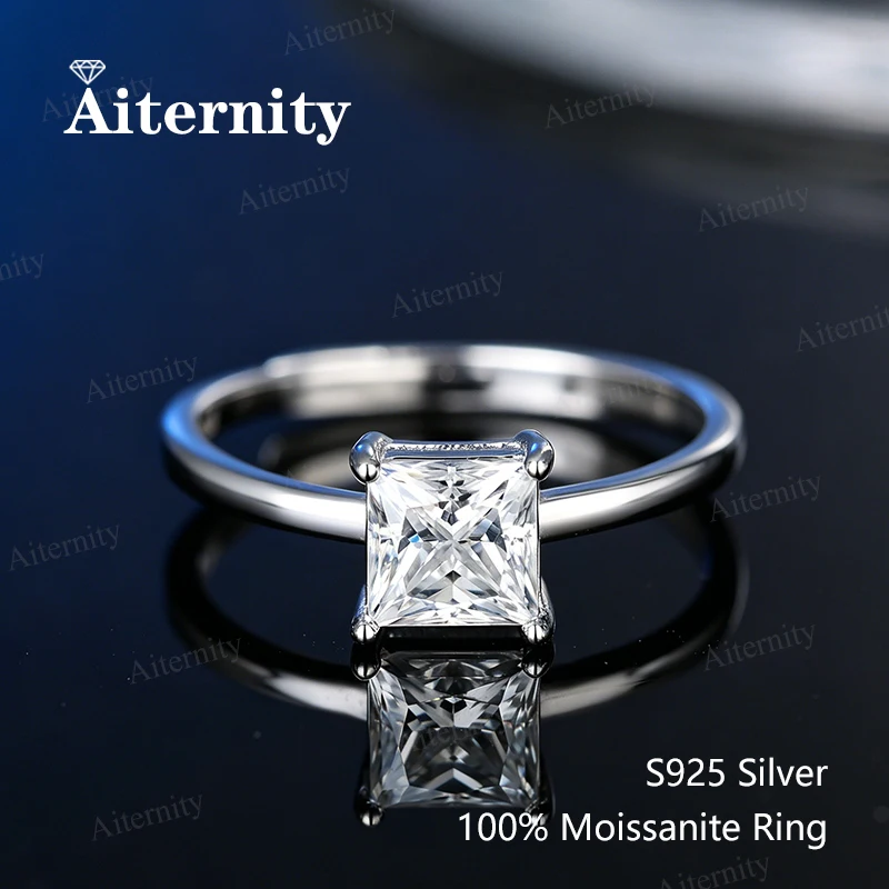 Verstellbarer Radiant-Schliff Moissanit-Ring, Diamanttester-zertifiziert mit GRA-Zertifikat, S925 Sterling Silber Hochzeits- und Bankettring – Detail 16
