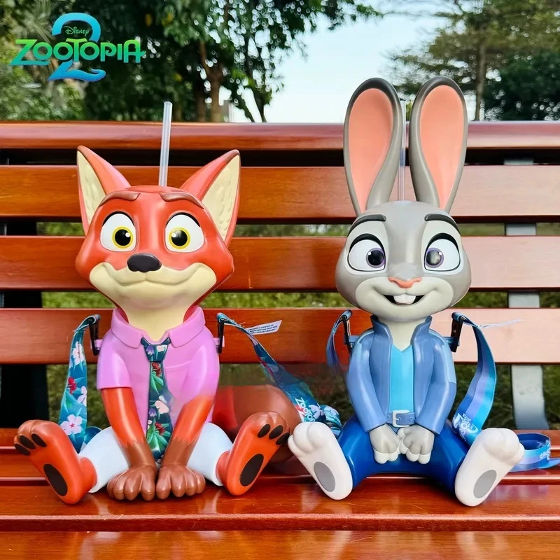 新しい本物のズートピア 2 漫画アクセサリーニックとジュディスカルプトかわいいカップ取り外し可能なストラップ人形水カップクリスマスギフト