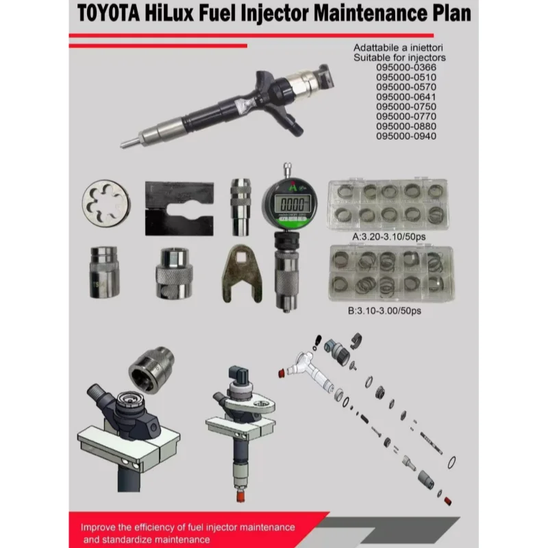Herramientas de Desmontaje y Reparación de la Válvula Solenoide del Inyector CRIN para el Plan de Mantenimiento de TOYOTA HILUX