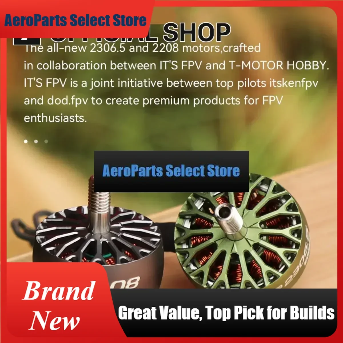 AeroPartsT-MOTOR Hobby ITS 2306.5 / ITS 2208 Brushless Motor KV1750 6S Freestyle FPV Motor Smooth Freestyle Drone DIY Parts