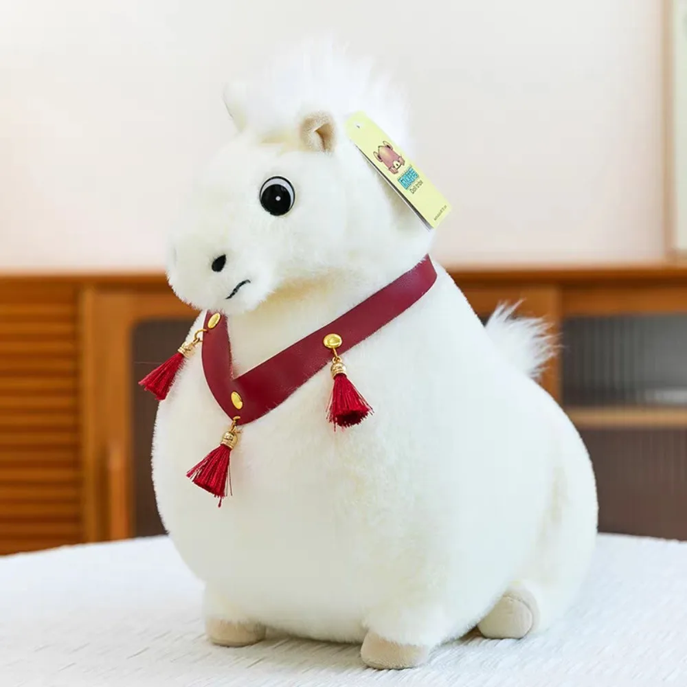 

Children Comfort Chubby Horse Horse Mascot Stuffed Animal Soft PP Cotton Horse Cartoon Fluffy Fat Horse Year of Horse