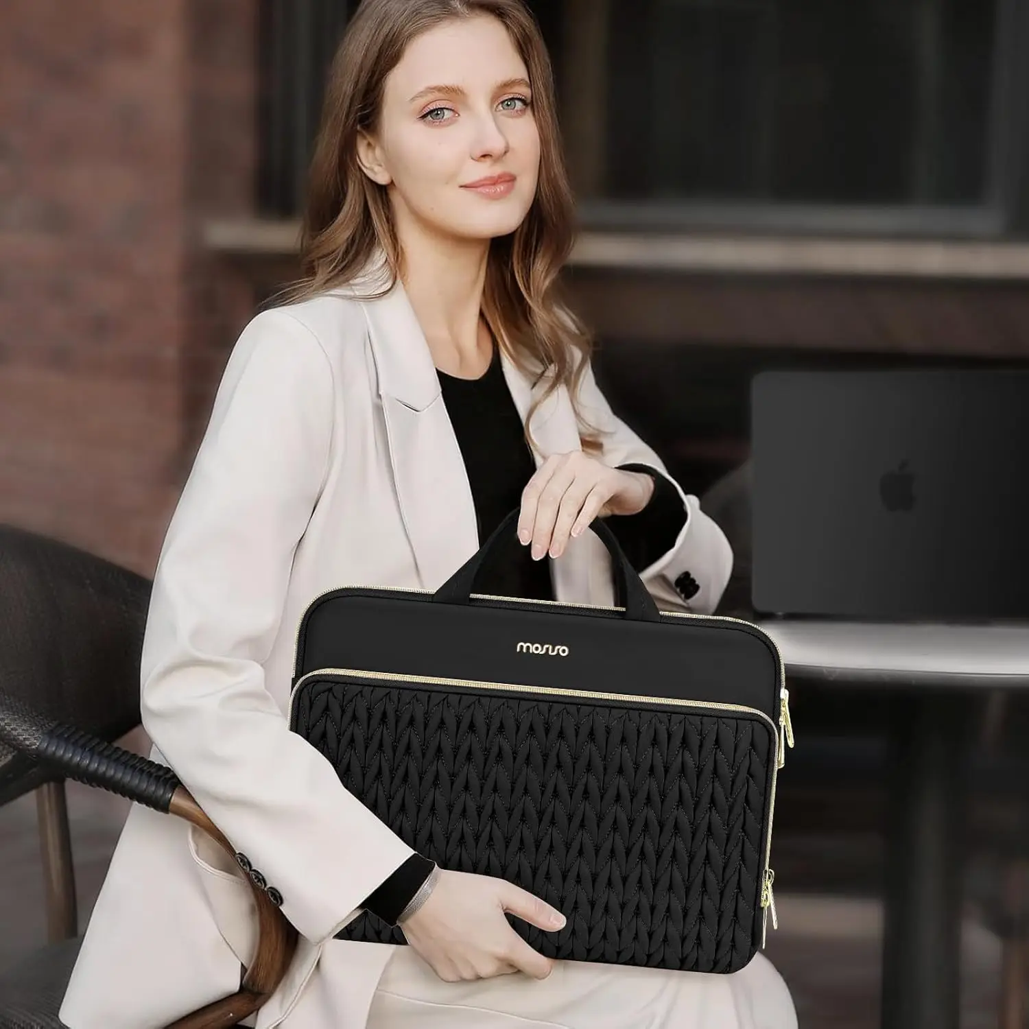 حافظة كمبيوتر محمول MOSISO مقاس 16 بوصة 13.3 بوصة حافظة كمبيوتر محمول لجهاز MacBook Pro 16 14 Air 15 13 حقيبة حمل مبطنة على شكل أذن القمح #6