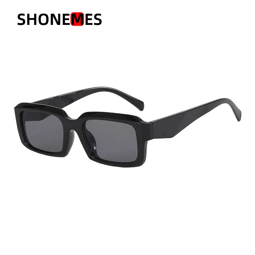 Shonemes Square Sunglasses Trendy Beveled Sun Glasses Outdoor UV400 Shades White Brown Black for Men Women