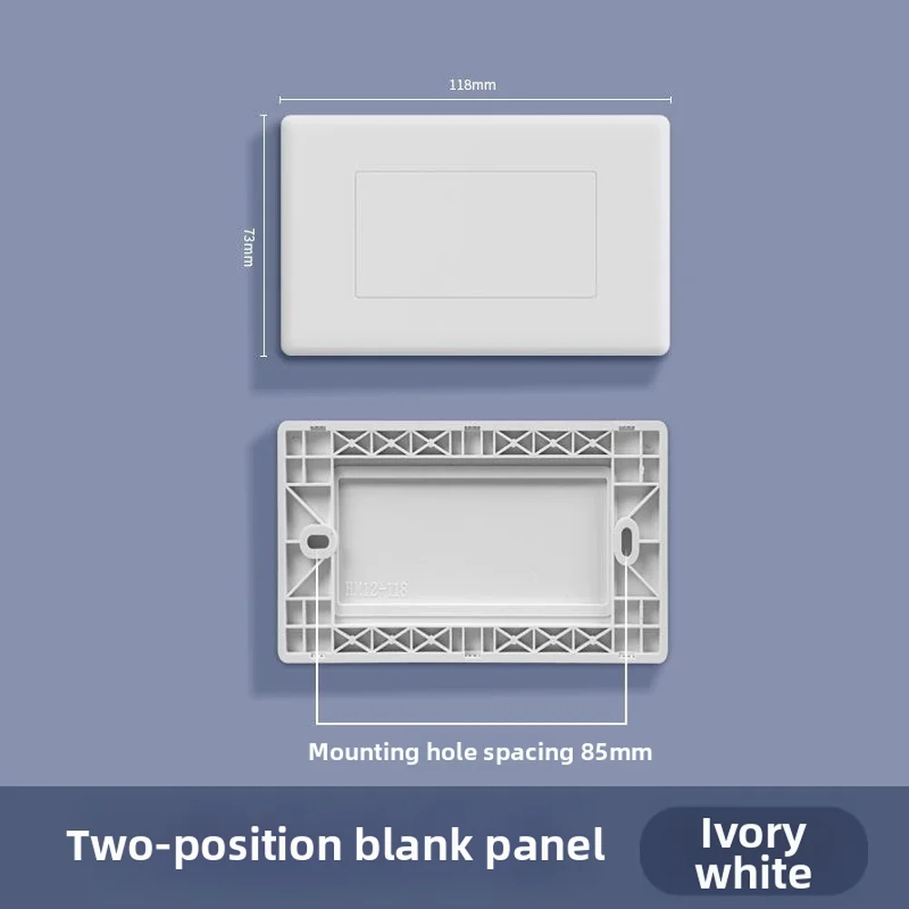 Blank Cover Plate for 118 Type For Large Wire Boxes Used in Conjunction with Standard Switch and Socket Panel Systems