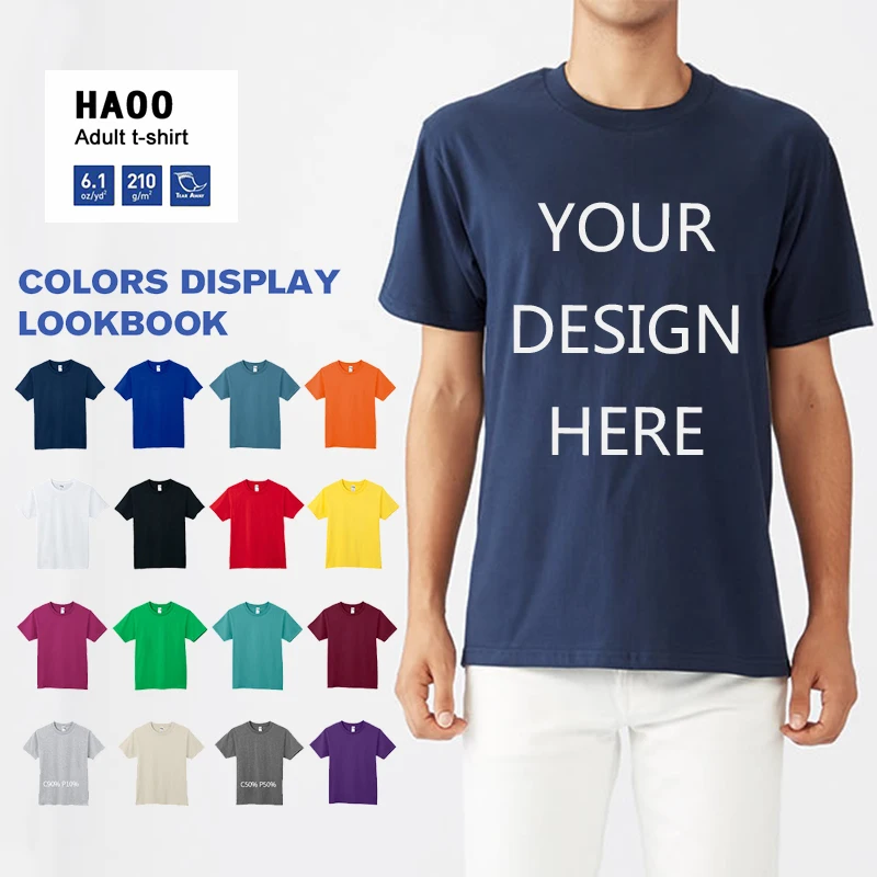 

Private Custom LOGO Hot Sale Men's Summer 100% Cotton T-Shirt Men Casual Short Sleeve O-Neck T Shirt Comfortable Solid Color Top