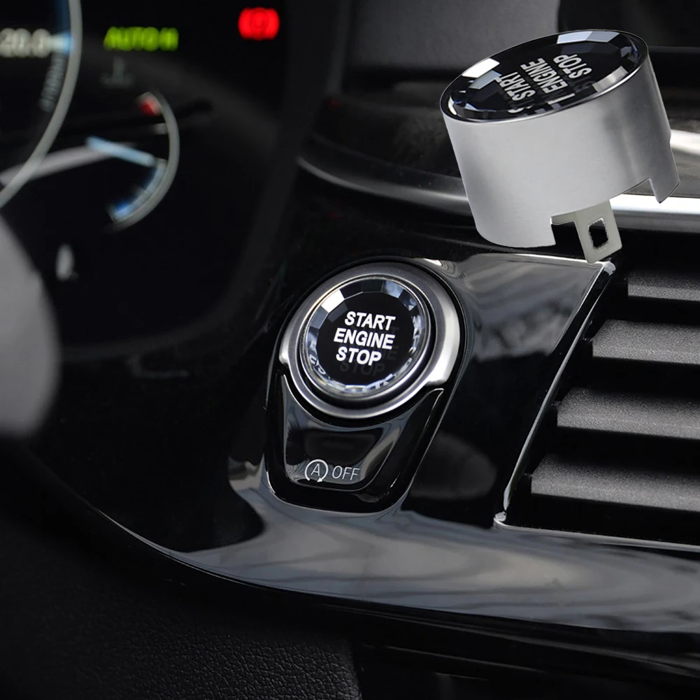 محرك بدء إيقاف غطاء أزرار الكسوة محرك السيارة بدء إيقاف التبديل غطاء أزرار ل F10 F11 G30 G31 F12 F13 F01 F02