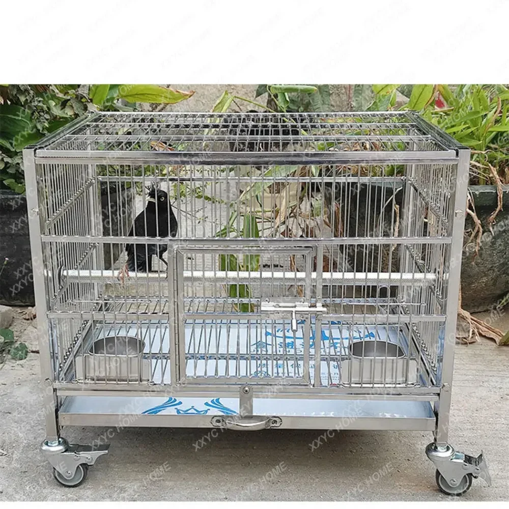 Luxury Parrot Bird  Stainless Steel Large Luxury Villa Breeding Starling Large Xuanfeng Special Parrot Cage