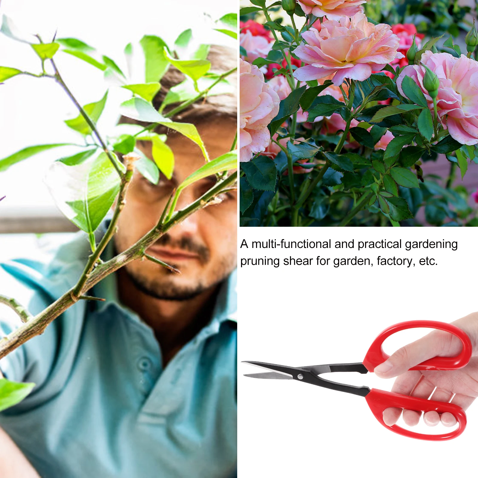 Non-Slip Handle Pruning Shear Labor-Saving Gardening Scissor Ergonomic Durable Flower Trimmer For Garden Planting Tool