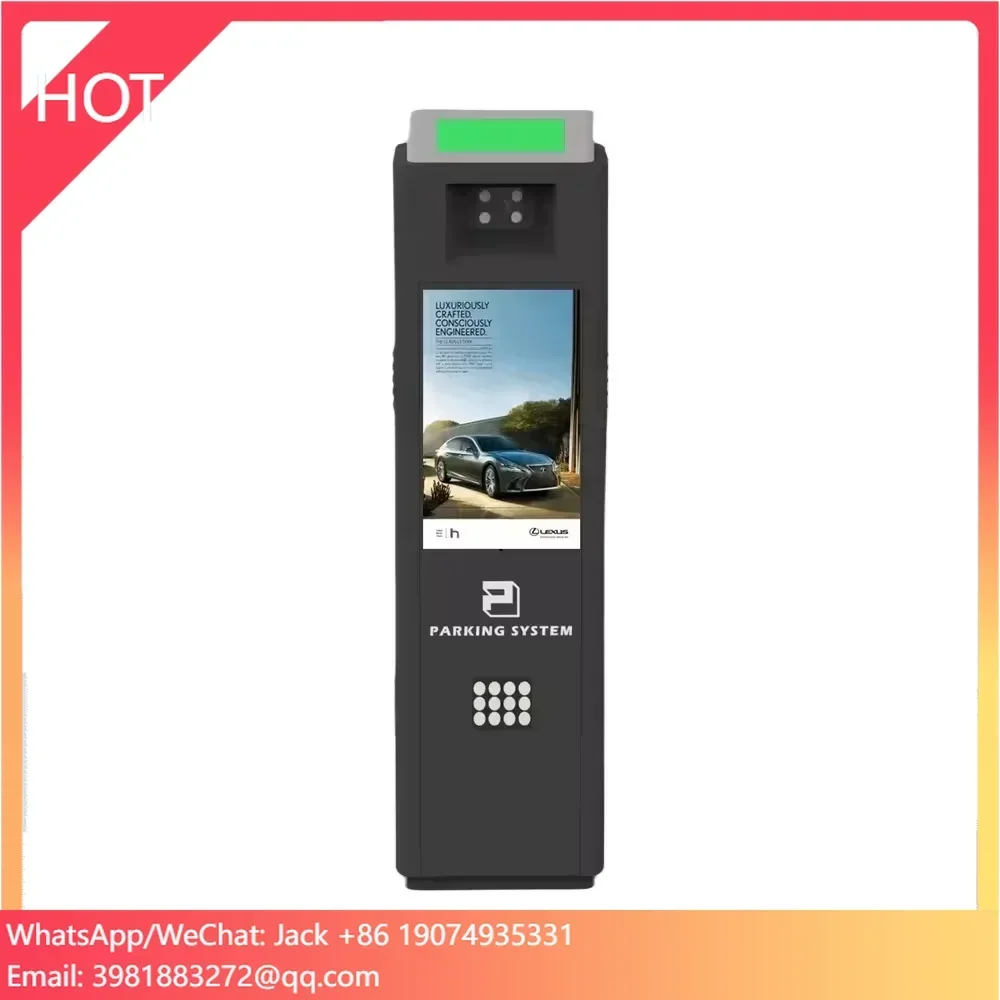 Parking System Lcd Display Multi Language Available License Plate Recognition With Barrier Gate  Parking Ticket System