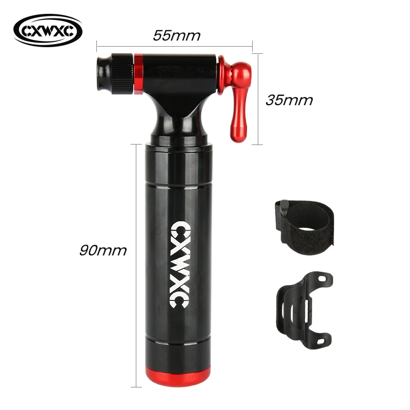 CXWXC Mini Hand Pump Portable CO2 Inflator Aluminum Alloy Bicycle Pump For Schrader Presta Adapter Fit 33/25/16/12/8G Cartridge