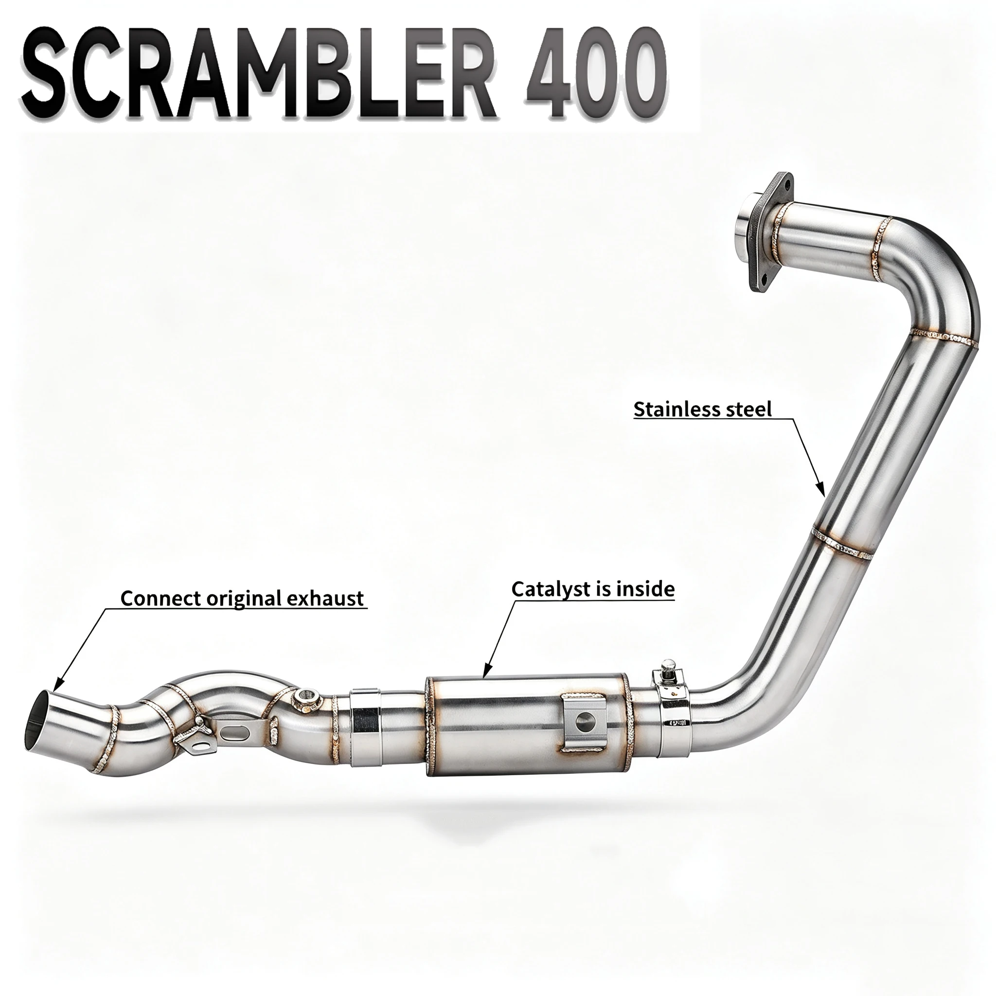 High - Efficiency exhaust for motorcycle Stainless Escape Header Pipe For TEIUMPH SPEED 400 SCRAMBLER 400X 2023 - 2026