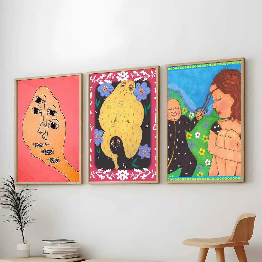 Singer S-Still Woozy colorful indie Painting Calligraphy Modern Aesthetic Wall Art Print Trendy Bedroom Home Decor Gift