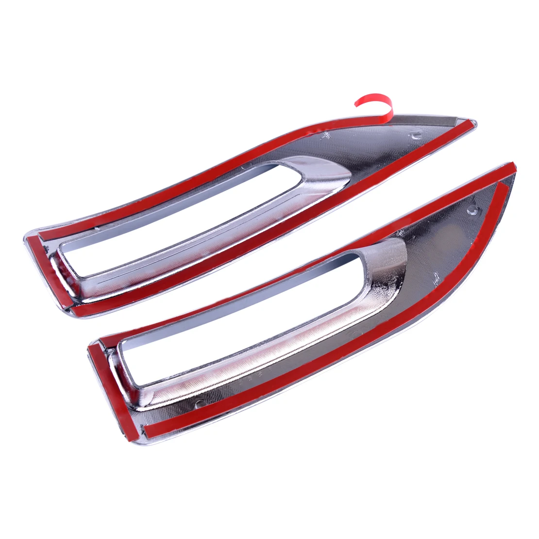 beler Silver Plastic 2pcs Car Rear Bumper Chrome Fog Light Lamp Trim Frame Cover Molding Fit For Nissan Sentra Sylphy 2013-2015