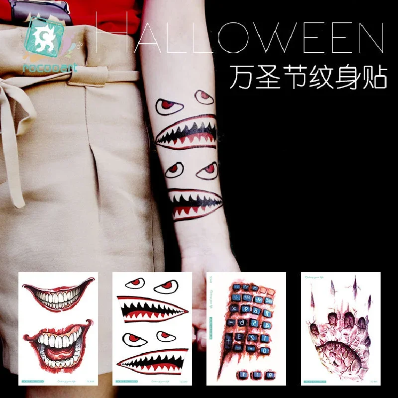 Halloween Tattoo Anti Authentic Original Scar Blood Scar Cover Scar Blood Lip Temporary Tattoo Sticker