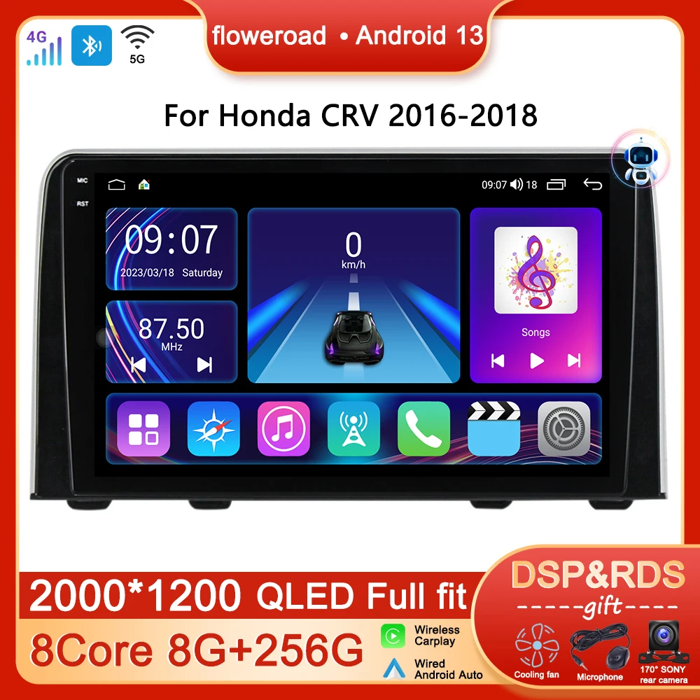 

Car Intelligent System Android Radio For Honda CRV CR - V 2016-2018 Multimedia Player 2din DVD Navigation GPS Apple Carplay QLED