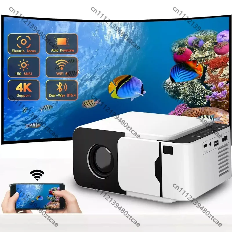 Portable Mini LED WiFi Projector Wireless Miracast Screen Mirroring Video Projector Home Entertainment Media Player For Phone