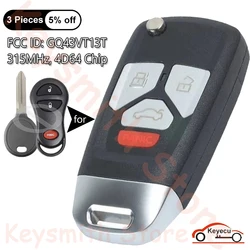 KEYECU 4 przyciski 315MHz 4 d64 Chip dla Chrysler PT Cruiser 2001 2002 2003 2004 2005 Auto ulepszony Fob zdalny klucz składany GQ43VT13T