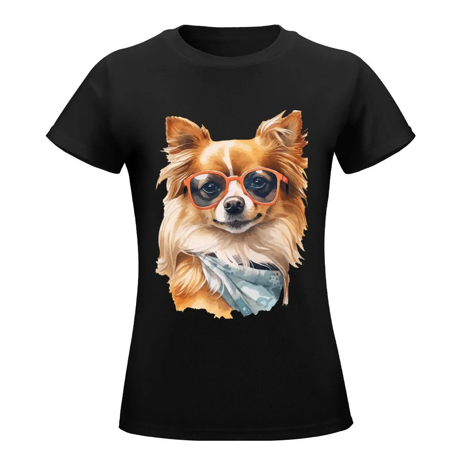 Sunglasses - Chihuahua T-Shirt vintage clothes oversized tops Women