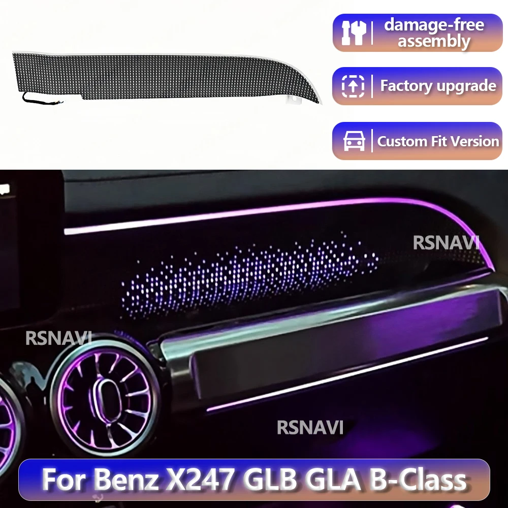 

RGB color streamer For Benz GLB-Class W247 X247 2018-2024 64 Colors Copilot Interior Panel Car Center Console Decoration