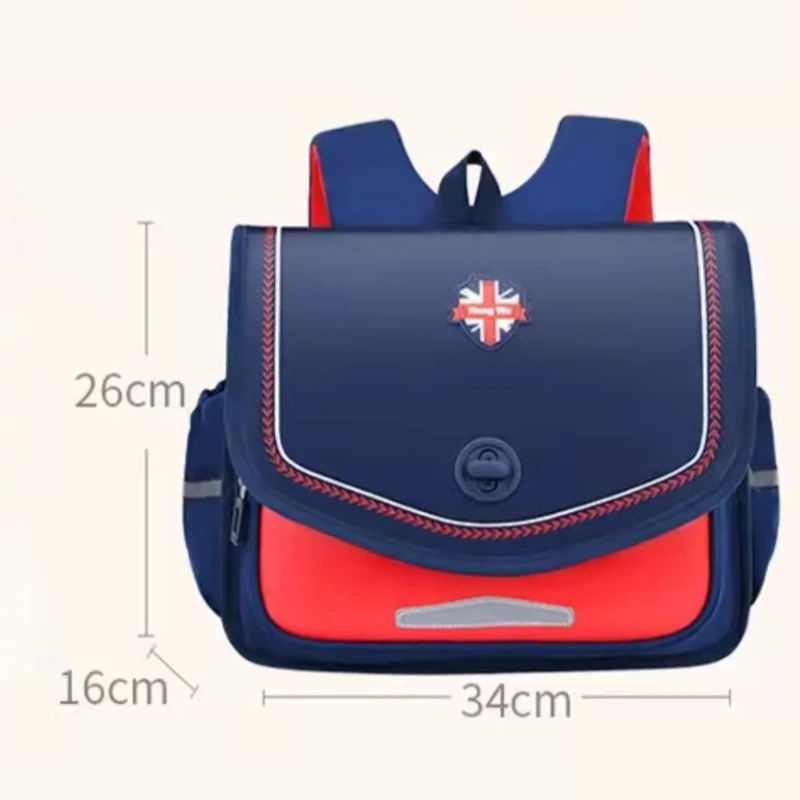 British Style Horizontal Primary Students Schoolbag Fashion Cute Kids Backpack Lightweight Breathable Spine Protection Book Bag