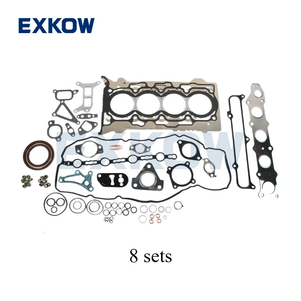 8 Sets Engine Overhaul Gasket Repair Kits for Mitsubishi L200 Triton Pajero Montero 2015- 4N15 1000D061