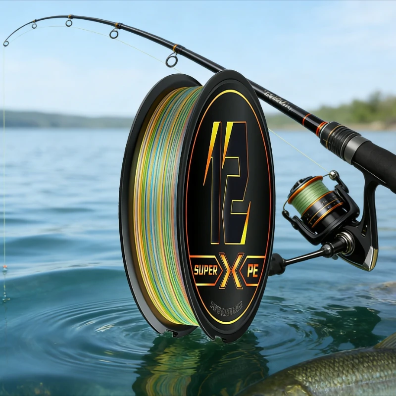 

BKUMAN 12-strand braided fishing line. Suitable for saltwater and freshwater fishing. High-quality outdoor fishing gear.