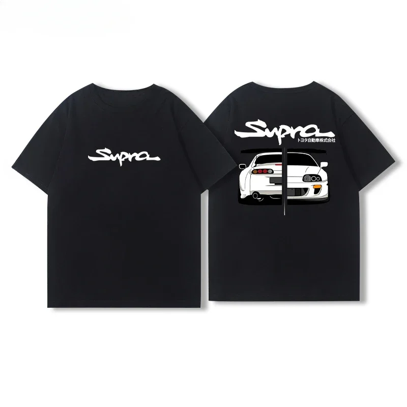 

Car JDM Modified Car Supra Bull Demon King Retro Graphic T-shirt Men's Clothes Breathable Men's and Women's Motorcycle T-shirts