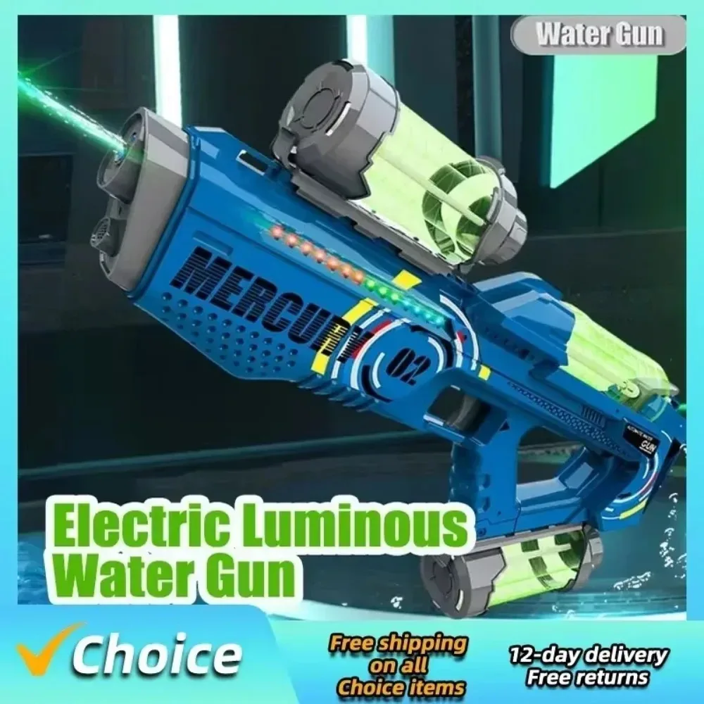 

Summer Fully Automatic Electric Water Gun with Light Large Capacity Guns Water Play Toys Rechargeable Continuous Firing Game